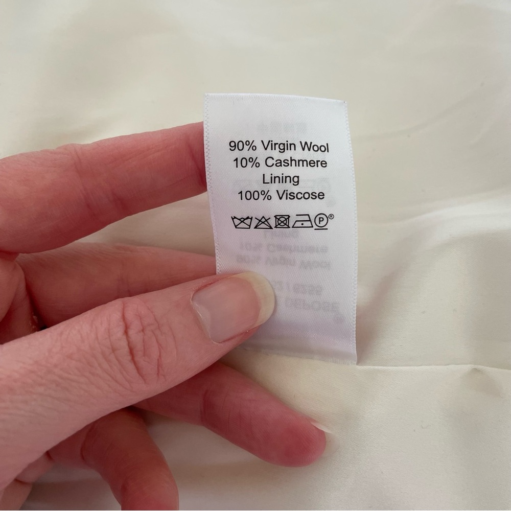 Wool Cashmere Windowpane Plaid Blazer Cream Black Size XS? Luxury Neutral - Picture 7 of 8